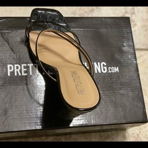 PrettyLittleThing BLACK CROC PU